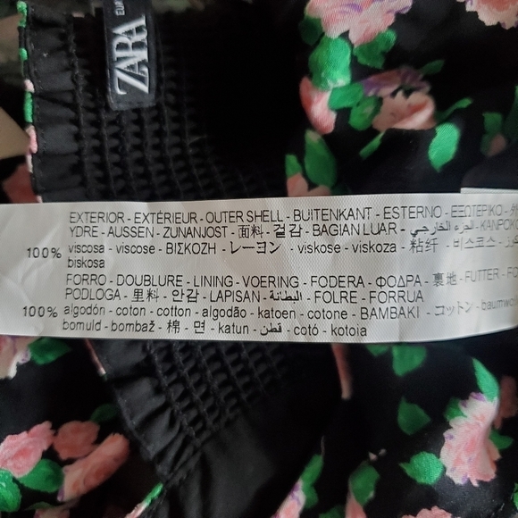 NWT Zara Floral Print Button Front Puff Sleeves Ruffle Peplum Crop Top Size XS - Picture 15 of 16